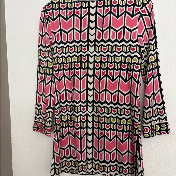 Tory Burch Pink and Green Geometric Top - Picture 4 of 5